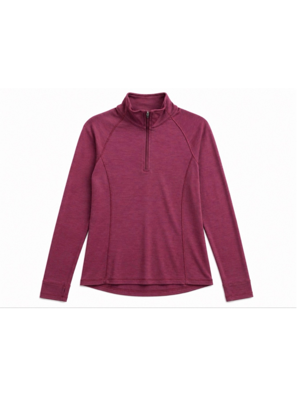 Ibex Merino Wool 1/4 Zip Pullover Womens M Burgundy Base Layer Hiking Outdoor